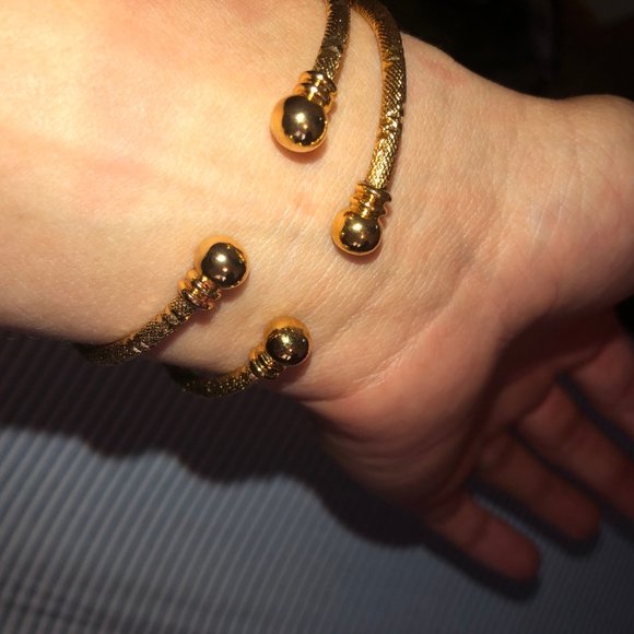 18K GOLD BRACELET/BANGLE/CUFF! PACK OF 2 - Picture 2 of 4